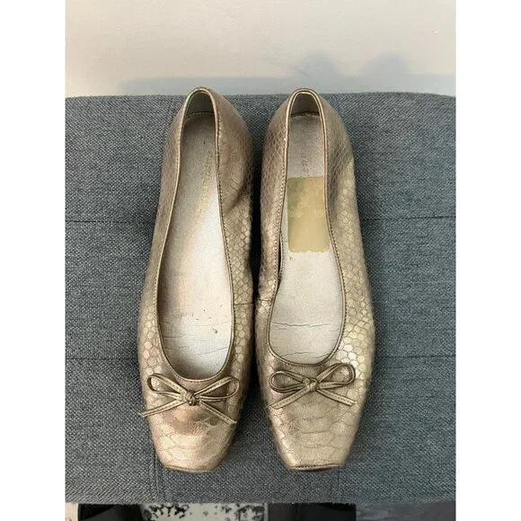 Easy Spirit Shoes Easy Spirit Gold Flat Bow On Toe Size 85